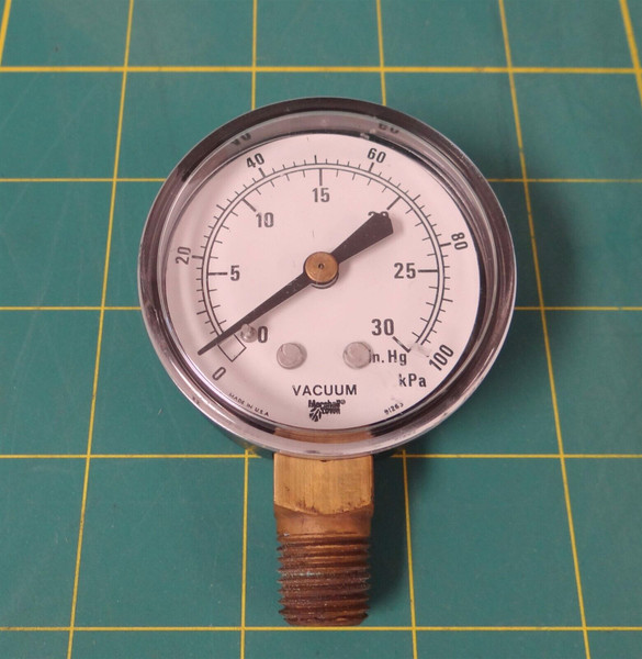2" Marshalltown 91263 Gauge  0 to 30" Hg / 0 to 100kPa  1/4" NPT