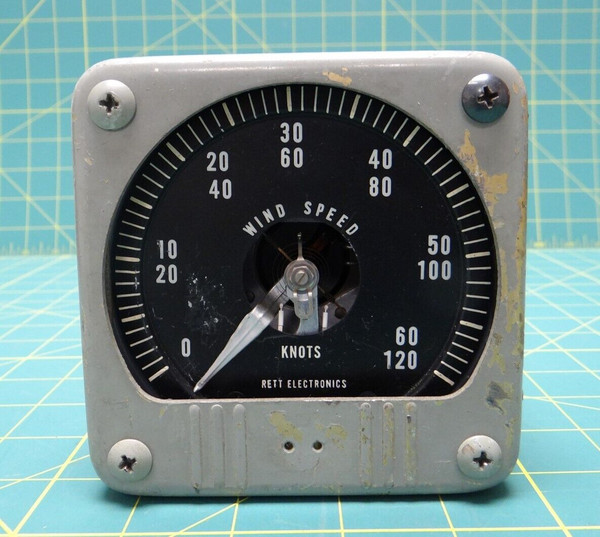 General Electric D-C Voltmeter, Cat. 50-101013MTMT2AAT, 0-120 Knots Wind Speed