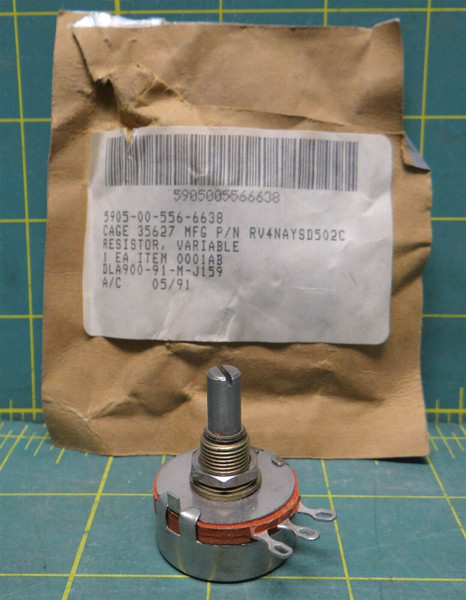 Non-Precision Non-Wire Wound 5 Kilohms Variable Resistor 5905-00-556-6638 