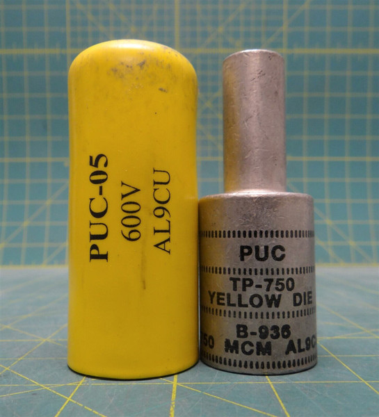 Penn Union TP-750 Aluminum Terminal Plug Pigtail Adapter 750 MCM, Yellow Die