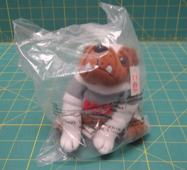 Purina IKE The Bulldog Stuffed Animal 5" 1999 SEALED 