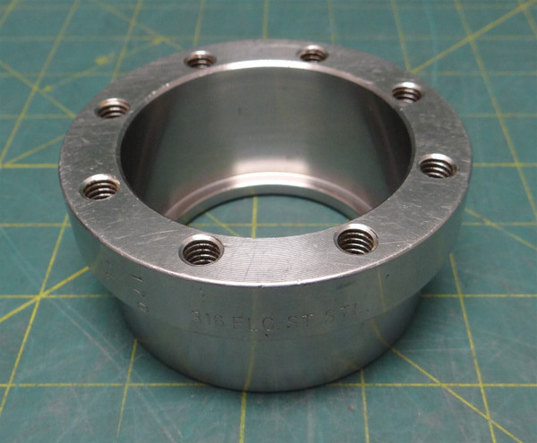 Stainless Steel Flange Holder 3-3/8" OD 2-1/2" ID 1/4" Screw ID 1-1/2" Height