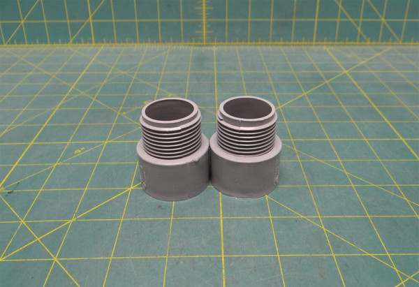 (2) 1" Gray PVC Male Terminal Adapter Fitting - Kraloy Brand TA10
