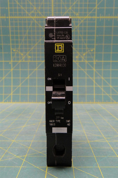 Square D EDB14020 Mini Circuit Breaker E-Frame 20A 1 Pole 415Y/240 VAC 25 kA Max