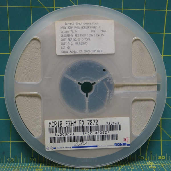 78.7K Fixed Chip Resistor 1206 1/8w 1% Tolerance P/N MCR18FX7872 E