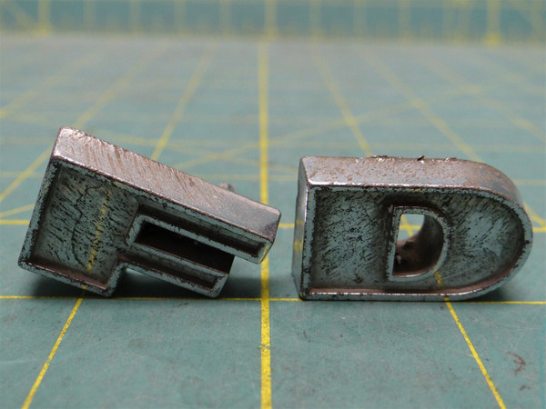 Vintage 1961 Ford Full Size Car Hood Letters "F" "D" P/N C1AB-16606-A