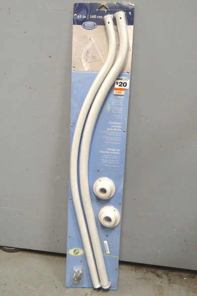 Kenney Shower Curved Shower Curtain Rod 63" 160 cm White 73-OPPCurve1