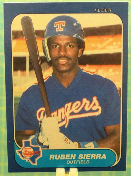 1986 Fleer #U-105 Ruben Sierra Texas Rangers Outfield Baseball Trading Card