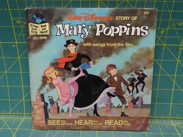 The Story Of Mary Poppins 7" Storybook Vinyl 33 1/2 RPM 1977 Disney