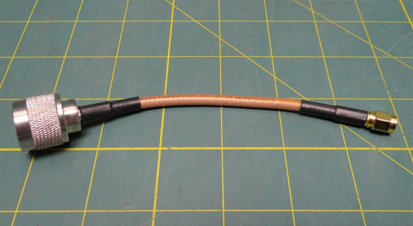 Gold SMA Male to N Male Antenna Coaxial Cable 6 Inch Length Using PE-P195 Coax