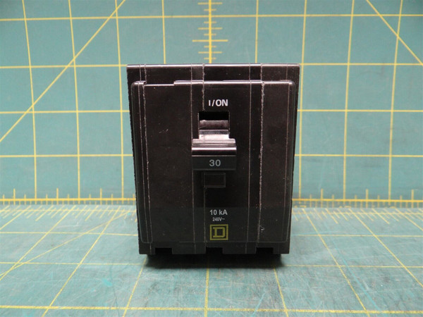 Square D QO330 Circuit Breaker, 30 Amp, 3 Pole, 120VAC, 10k