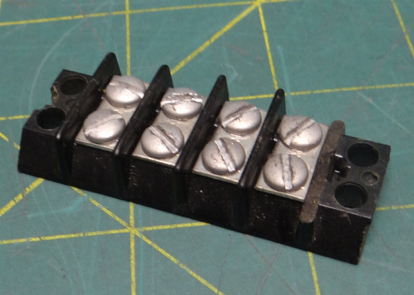 Panel Mount Barrier Electrical Terminal Block 2 Row 4 Position 2.21in Length 