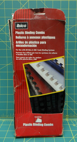 Pack of 64 Ibico 1/2 Inch Black Plastic Binding Combs, 19 Rings, Stock No. 15133