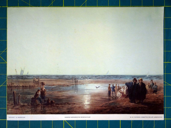 Bonington "Seacoast" 1937 Lithograph Print 10" x 13"