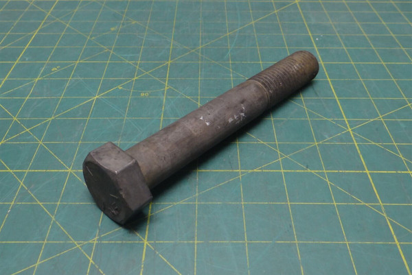 1"-8 x 7" Length Partially Threaded Hex Head Flat Point Grade 5 Steel Screw