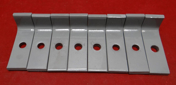 Lot of 8 L-Shaped Metal Brackets With Gray Coating 25/64" Hole