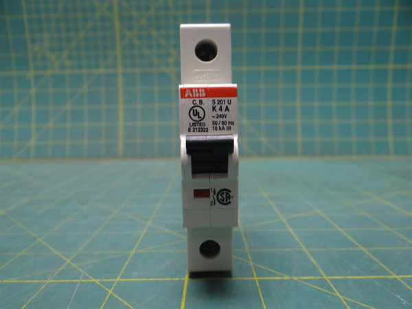 ABB S201-K4 277/480Y VAC, 60/110 VDC 4A 6kA Interrupt 1P K-Curve/Electromechanic