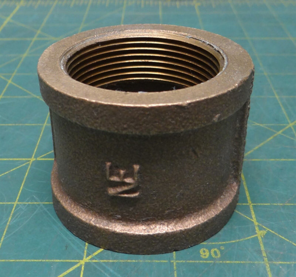 Red Brass Coupling 1-1/2" Female NPT Pipe Fitting 2-1/2" OD 2" L Thread Size 11