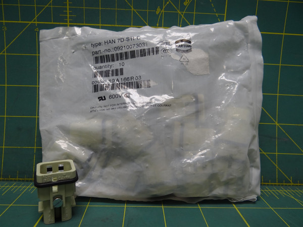 (Qty: 10) Harting 09210073031 HAN7D-STI-C Heavy Duty Connector 7 Contacts 3 Rows