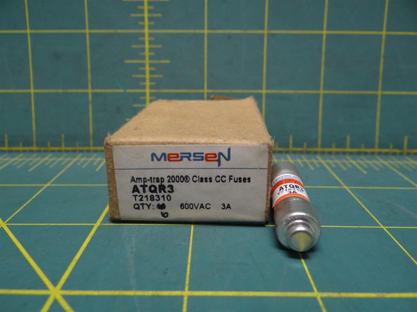 (Qty: 6) Mersen ATQR3 T218310 Time-Delay Class CC Miniature Fuse 3A 600VAC 