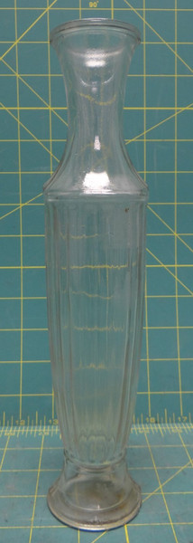Basic Clear Glass Vase 10" Tall with Ribbed Sides and Round Bottom