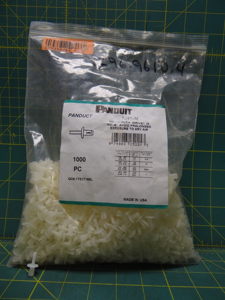 (Qty: 1000) Panduit NR1-M Duct Nylon Push Inrivit For Mounting 11.2 mm Length 