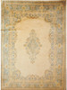 PERSIAN KERMAN IVORY/BLUE MEDALLION #110114 PERSIAN KERMAN IVORY/BLUE MEDALLION #110114