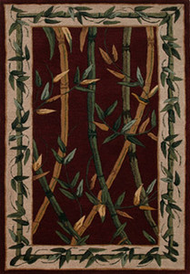 BAMBOO FOREST (Tufted) (Burgundy/Ivory) #65618