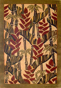 BAMBOO HELICONIA (Tufted) (Ivory/Green (105910,125520RD) BAMBOO HELICONIA (Tufted) (Ivory/Green (105910,125520RD)