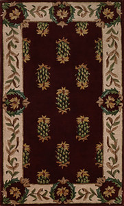 Pineapple A/O Burgundy/Ivory (tufted) #116280