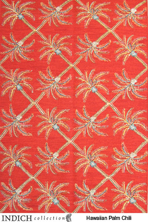 indich collection Hawaiian Palm Chili Soumack Hawaiian rug