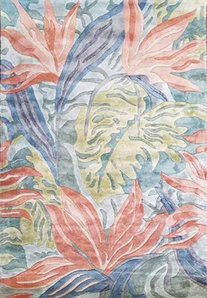 Bird of Paradise (tufted) Blue/Green (Bamboo silk) L#116918, 134440RD