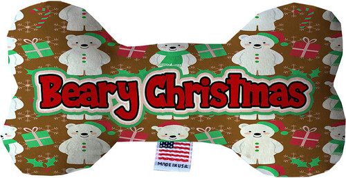 Beary Christmas 6 inch Bone Dog Toy
