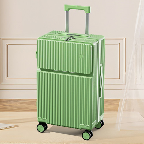 Color: Avocado Green, Size: 20 Inches - Front Half-opening Multifunctional Luggage