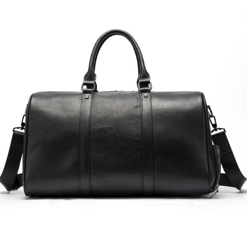 The first layer of leather leisure portable travel bag luggage bag with independent shoes single sh