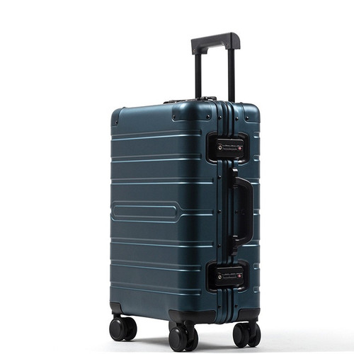 Color: Blue, Size: 20inch - All Aluminum Magnesium Alloy Trolley Case Universal Wheel Metal Box