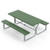 6 FT Picnic Table Bench Set Dining Table and 2 Benches with Metal Frame and HDPE Tabletop-Green - C