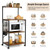 4-Tier Kitchen Baker's Rack on Wheels - Color: Brown