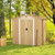 Weather Resistant Galvanized Steel Shed with Tilted Roof for Backyard Garden Patio Lawn-Natural