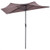 9' Half Round Patio Umbrella Sunshade without Weight Base - Color: Tan - Size: 9 ft
