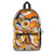 Backpack Work/school/leisure - Waterproof, Orange Black White Geometric Print Pattern