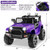 12V Kids Ride On Truck with Remote Control and Headlights-Purple - Color: Purple