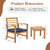 3 Pieces Outdoor Furniture Set with Soft Seat Cushions-Navy - Color: Navy