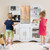 Kids Kitchen Playset with Microwave and Coffee Maker for Ages 3+-White - Color: White