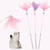 1Pc Cat Interactive Toy Stick Feather Wand with Small Bell Toys Plastic Artificial Colorful Cat Tea