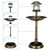 Outdoor Garden Birdbath in Bronze Finish with Solar Light