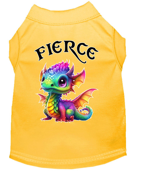 Fierce Dragon Screen Print Dog Shirt Yellow XXL (18)