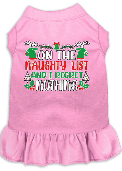 I Regret Nothing Screen Print Dog Dress Light Pink Size XXXL