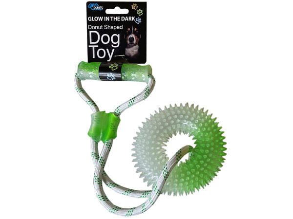 Case of 2 - Glow in the Dark Donut Shaped Dog Toy