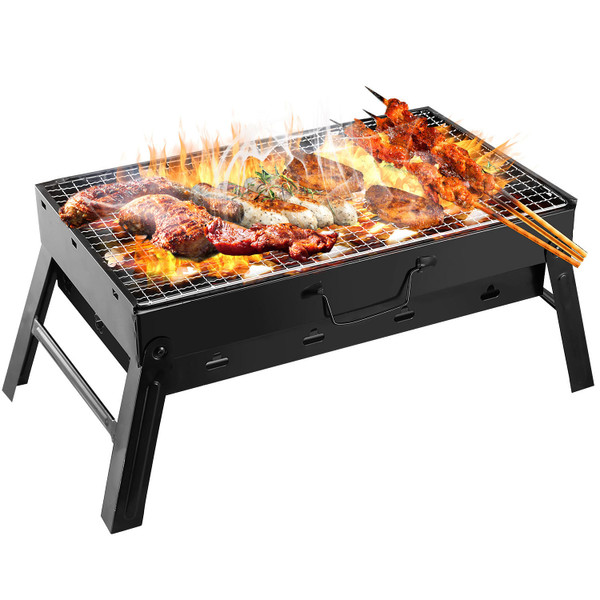 Foldable Portable BBQ Charcoal Grill Grill Lightweight Smoker Grill for Camping Picnics Garden Gril